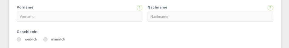 Vorname, Nachname und Geschlecht