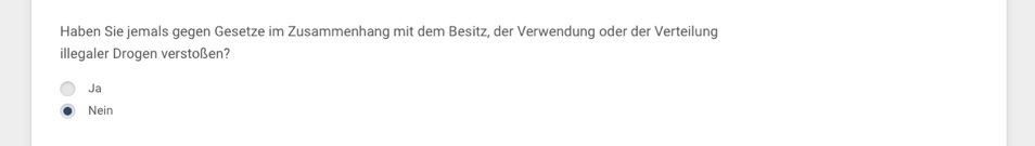 Sicherheitsfrage: Besitz, Verwendung und Handel von Drogen