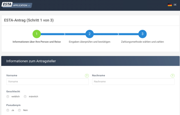 ESTA Antrag ausfüllen