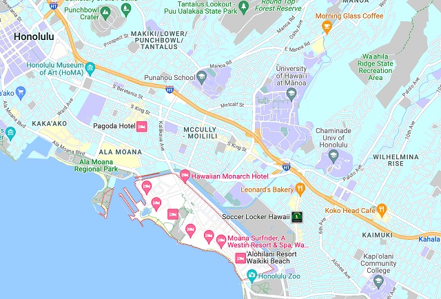 Waikiki Beach in Honululu auf Hawaii